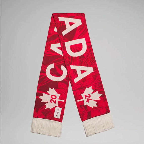 🆕🇨🇦 Lululemon Team Canada Olympic Future Legacy Scarf Dark Sport Red Beech - Picture 1 of 6